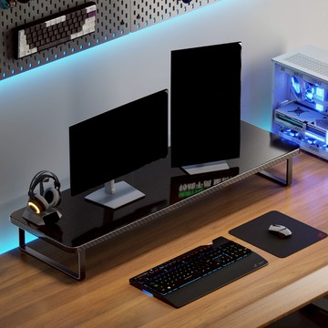 小麥購物 電腦螢幕增高架桌面 50cm  電競黑色