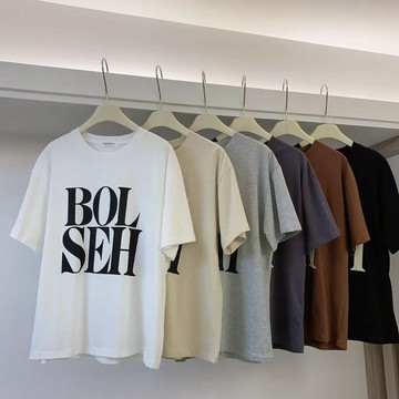 CHILL現貨 2025早春BOLSEH時尚英字T恤 寬鬆短袖T 寬鬆 短袖上衣 大版寬T 棉花糖 上衣 休閒寬T 預購
