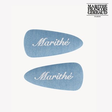 【MARITHE FRANCOIS GIRBAUD】童款LOGO刺繡三角髮夾兩件組 三色 官方直營
