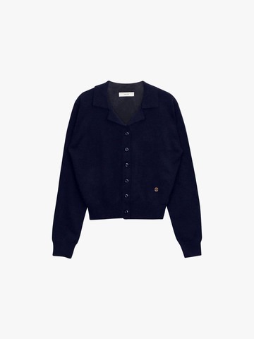 Open Collar Demure Cardigan [Navy]