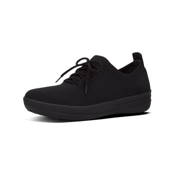 FitFlop F-SPORTY UBERKNIT SNEAKERS 運動風繫帶休閒鞋-女(靚黑色)