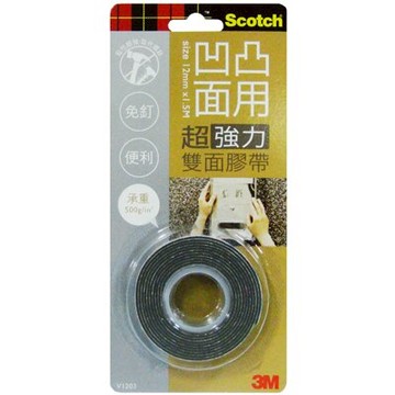 【文具通】3M凹凸面專用強力泡棉V1203 12mm*5m E1030438【APP滿額下單10%點數(單一帳號最高5000點)】1/31止
