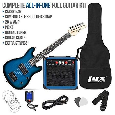 LyxPro 30 Inch Electric Guitar and Starter Kit for Kids with Size Beginner’s Guitar, Amp, Six Strings, Two Picks, Shoulder Strap, Digital Clip On