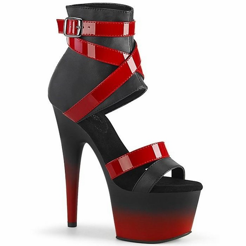 【時間指定不可】 Pleaser レッド 赤 ヒール cm 18 厚底 ブーティー プリーザー 靴