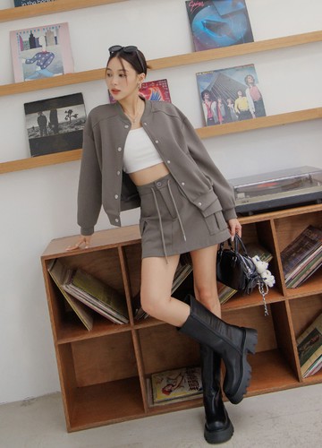 美式外套+短裙套裝