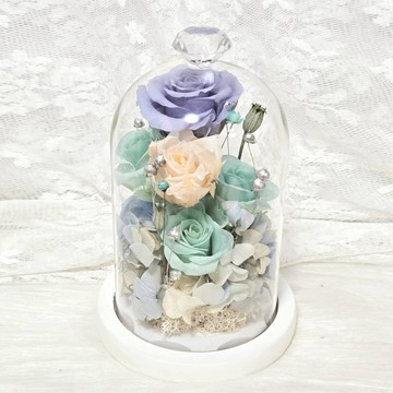 【貝拉公主花藝】湖光柔語・永生玫瑰玻璃盅  佈置 春節 春節送禮 新年快樂