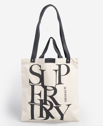 Superdry Women's Women's Edit Printed Shopper Bag Cream / Natural - Size: 1SIZE