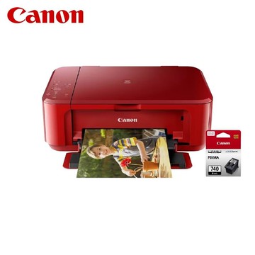 CANON PIXMA MG3670 紅色 多功能相片複合機+PG-740 黑色墨水匣