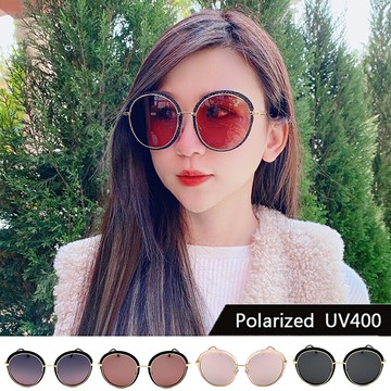 【限時優惠】網紅款 菱格紋時尚圓框 偏光墨鏡  防眩光 高品質 太陽眼鏡 抗紫外線UV400