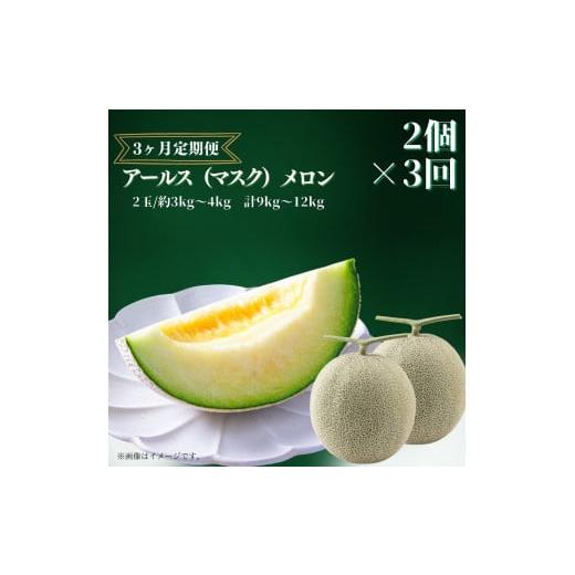 ふるさと納税 茨城県 鉾田市 アールスメロン（マスクメロン）2個入り（約3kg〜4kg）×3回