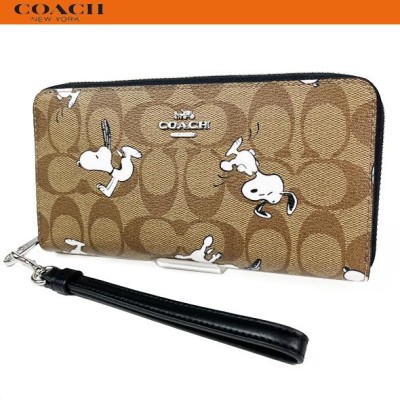 COACH X PEANUTS コーチ x スヌーピー コラボ 財布 長財布 アウトレット シグネチャー キャンバス スヌーピー プリント C4596  カーキ 本物 新作 新品 | LINEブランドカタログ