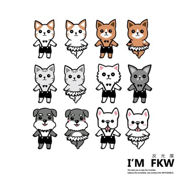 反光屋FKW 貓咪 藍貓 橘貓 米克斯貓 法鬥 馬爾濟斯 貓狗貼紙 紳士芭蕾舞 毛小孩貼紙 隨意貼 防水反光貼紙 獨家