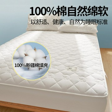 A類純棉床笠床上用品全棉棉花夾棉床墊保護墊單雙人學生宿舍床罩鑫弘-家具衛浴 可打統編