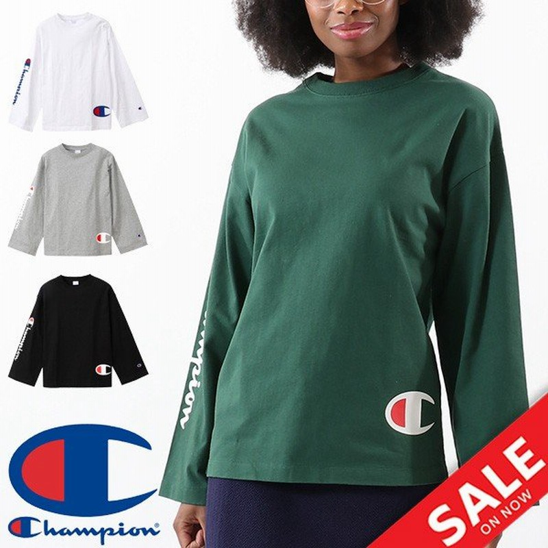Tシャツ 長袖 レディース チャンピオン Champion ロングスリーブtシャツ クルーネック ロゴ 女性用 カジュアル シンプル トップス スポカジ Cw Q402 通販 Lineポイント最大0 5 Get Lineショッピング