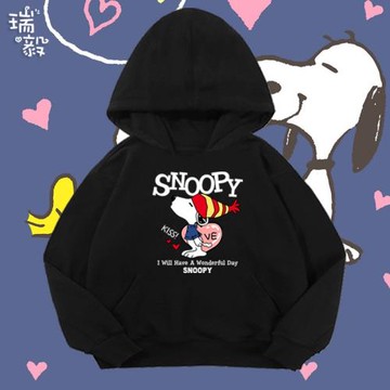 史努比Snoopy查理布朗卡通動漫連帽衛衣男女大中小兒童裝學生外套
