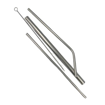 FUJI-GRACE 富士雅麗 304不鏽鋼環保吸管 食品級 含清潔刷  1組  4入