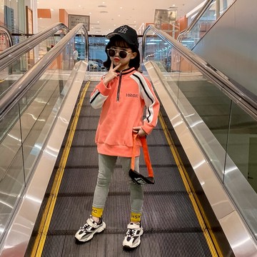 女童年新款春裝兒童韓版套裝運動休閑兩件套中大童小女孩時髦1入