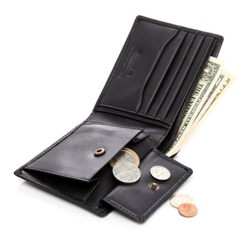 【FOCUS】真皮RFID防盜簡約4卡零錢袋男短夾-馬毛紋黑(FKB2825)