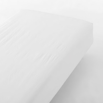 MUJI 無印良品 柔舒水洗棉床包  198 x 120 x 30cm  柔白色