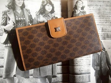 【老時光 OLD-TIME】早期二手老包義大利製CELINE長皮夾