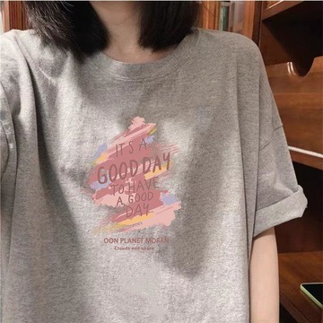 本土出貨 寬鬆夏季專櫃商場撤迴高端爆款女裝下衣失蹤短袖T恤純棉上衣大碼印花寬鬆卡通短袖顯瘦W62P@1 R