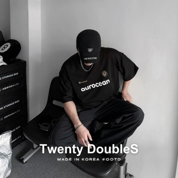 【20ss_select】賽車風短袖 運動風 復古配色 AUROCEAN 寬鬆 細絨 大版 男裝