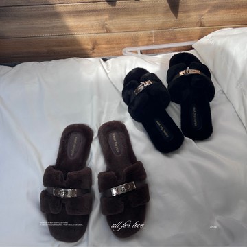 【高級感毛毛拖鞋】DOMISS毛毛鞋 毛拖鞋 女生鞋子