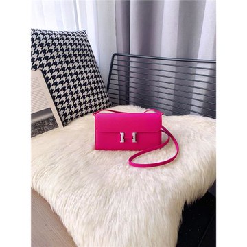 康康包真皮錢包女士玫紅色包包女式2025新款鏈條包女迷你康康包包