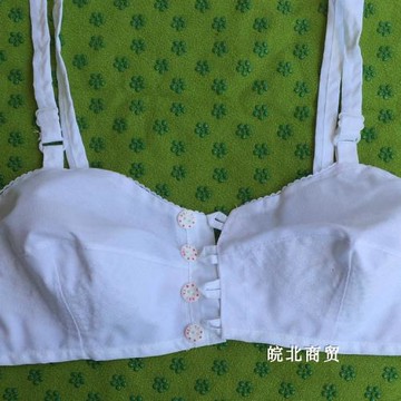 老人布文胸薄款中老年無彈性前扣邊扣胸罩白色小罩杯舒適內衣女士