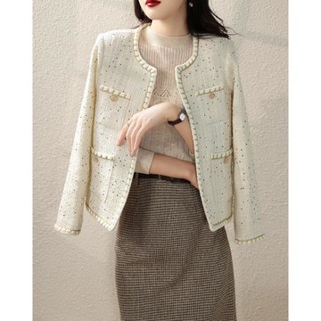 2022年新款小香風短款外套女秋冬百搭小個子輕奢高端氣質長袖外穿