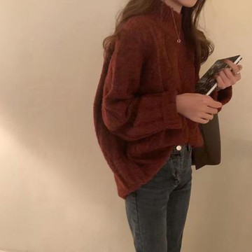 日系溫柔風麻花毛衣女秋冬設計感小眾慵懶風加厚半高領針織衫上衣