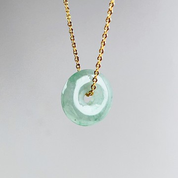 【願‧平安】冰綠翡翠平安扣項鍊 | 天然緬甸玉A貨翡翠 | 送禮