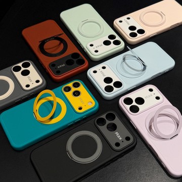 適用蘋果17PROMAX二合一純色支點手機殼iPhone16/15P小清新殼14P
