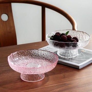 點屋水果盤客廳家用玻璃高腳輕奢高端茶幾零食精致簡約新結婚盤子