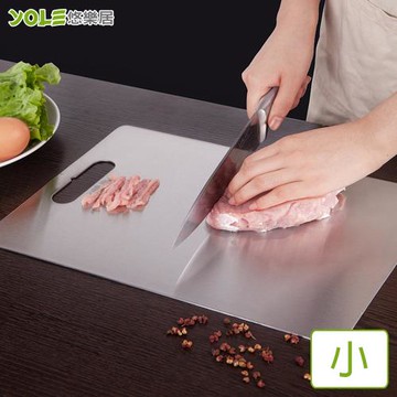 YOLE悠樂居-304不鏽鋼加厚多用抗菌砧板-小(贈透明防油壁貼2入)