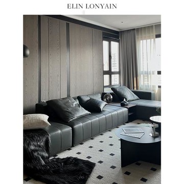 ELIN LONYAIN現代簡約輕奢綠色系沙發搭配靠墊抱枕樣板房方枕搭毯