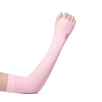 PORA BELLA 運動防曬冰絲涼感直筒露指袖套 UVS013  20 x 10 x 2cm  拇指粉  2雙