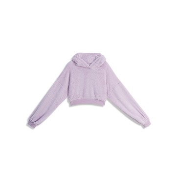 毛絨絨下擺縮口短版連帽上衣 四色售