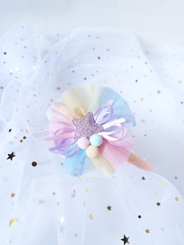 幻彩漸變網紗星星兒童髮箍 頭箍  頭飾 飾物