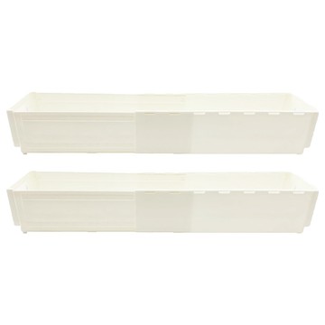 FAmILyLIFE 生活 伸縮自如可疊加折疊收納盒 3.2~6L 350g  白色  27.5~50 x 9.5 x 14.5cm  1組