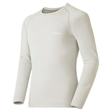 ├登山樂┤Mont-Bell Z-L M. W. R-Neck Shirt 男款長袖內衣 淺灰 # 1107704LGY