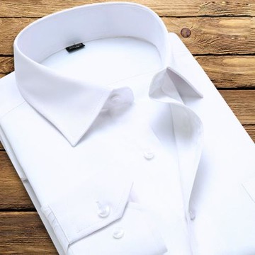 加大碼秋季男士純白色長袖襯衫男式修身寸衫商務正裝職業上班襯衣
