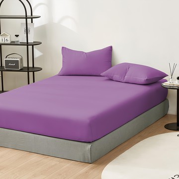 J-bedtime 床寢時光 台灣製 純色絲柔棉床包枕套組  單人  紫紅色