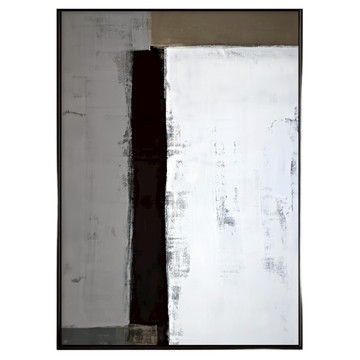 黑白灰色塊 俐落  40 x 30cm  黑色