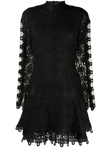 Simkhai - lace embroidered mini dress - women - Polyester/Polyester/Spandex/Elastane - 2 - Black