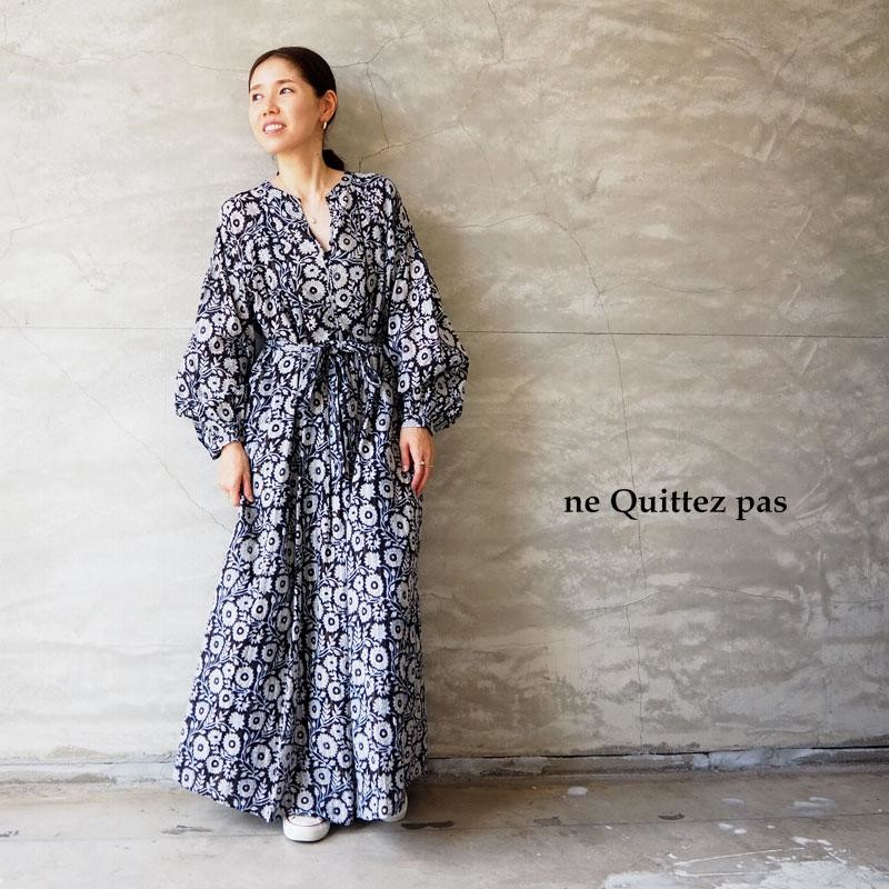 ヌキテパ ワンピース レディース 長袖 ne Quittez pas COTTON LUREX 