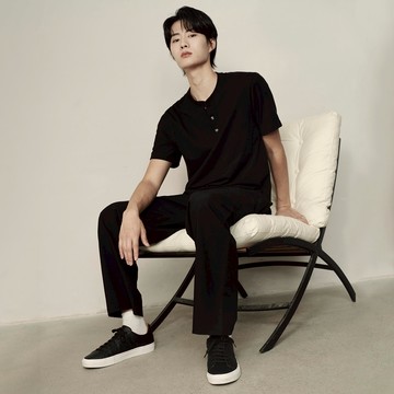 GIORDANO 韓國同款 男裝夏純棉純色亨利領短袖T恤 01025564