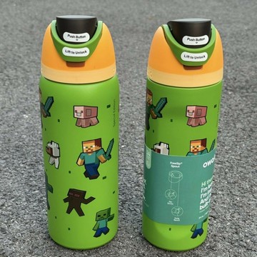 正版Owala聯名我的世界保溫杯304不鏽鋼真空運動吸管雙飲口保溫杯