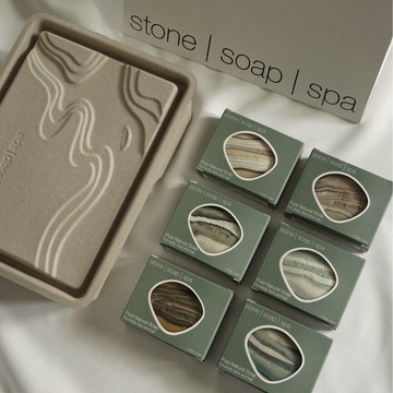 反璞歸真禮盒 鵝卵石香氛輕柔磨砂皂 果韻花香