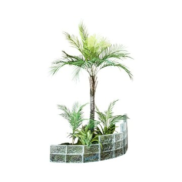 人造花 仿真植物 仿真樹 仿真綠植 仿真擺飾 仿真綠植造景微景觀水晶磚針葵假樹角落軟裝簡約風輕奢盆栽137S 快速出貨
